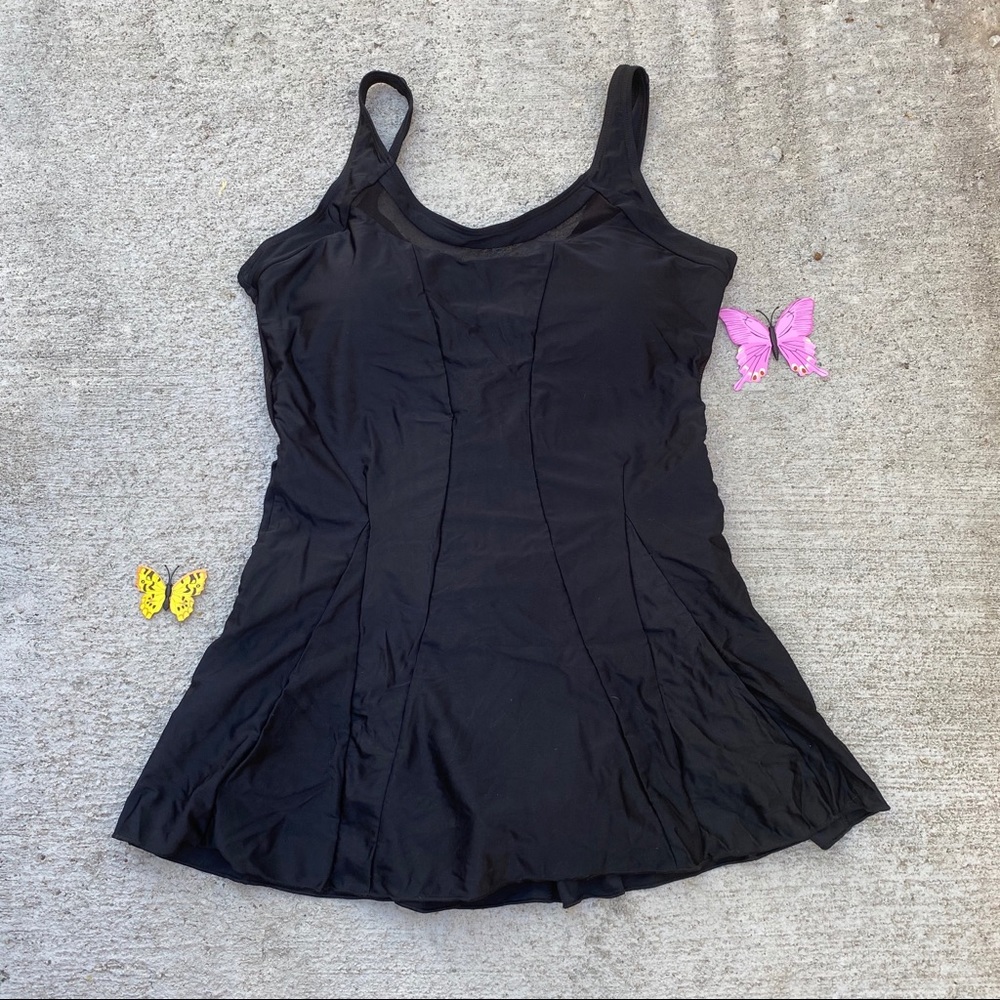 One piece black bathing suit bikini  shorts skirt